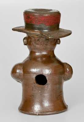 Extremely Important Southern Stoneware African-American Preacher Face Vessel, Rock Mills, Alabama