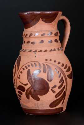 Fine Tanware Pitcher, Western PA origin, fourth quarter 19th century