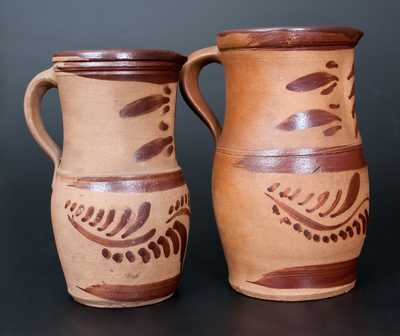 Two Tanware Pitchers, Western PA origin, fourth quarter 19th century