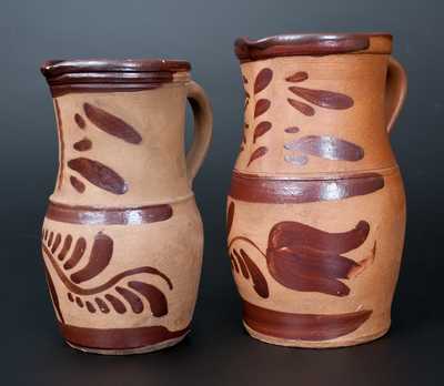 Two Tanware Pitchers, Western PA origin, fourth quarter 19th century