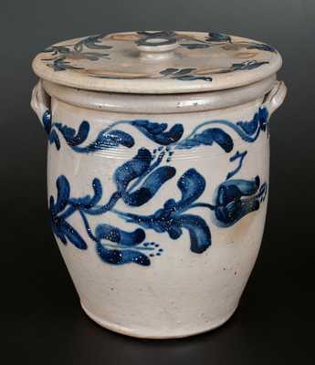 Important JOHN BELL / WAYNESBORO Stoneware Presentation Lidded Crock Dated 