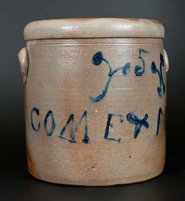 Wills Creek, Ohio Stoneware Crock with Brushed Inscription, "Come & Buy"