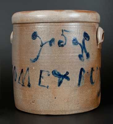 Wills Creek, Ohio Stoneware Crock with Brushed Inscription, "Come & Buy"