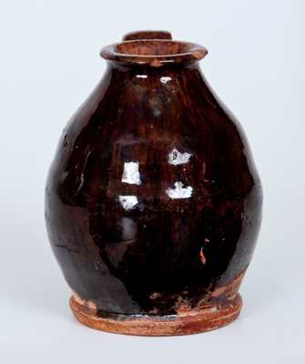 Diminutive Wide-Mouthed Redware Jug, New England origin, early to mid 19th century