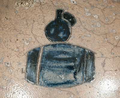 Unusual 2 Gal. Stoneware Jug with Incised Jug on Keg Decoration, probably Ohio River Valley