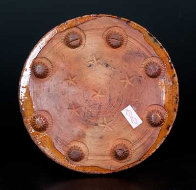 Glazed Redware Trivet, attrib. John Bell, Waynesboro, PA, mid 19th century.