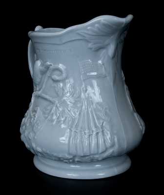 Colonel Ellsworth Commemorative Ironstone Pitcher, Stamped