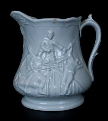 Colonel Ellsworth Commemorative Ironstone Pitcher, Stamped