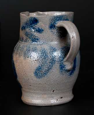 Scarce Small-Sized Stoneware Pitcher w/ Cobalt Floral Decoration, Southeastern PA origin