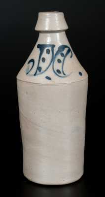 Cobalt-Decorated Stoneware Bottle, Inscribed 