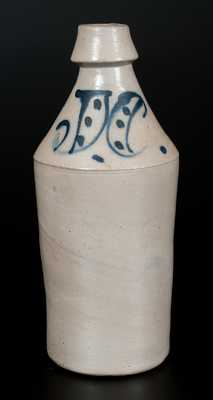 Cobalt-Decorated Stoneware Bottle, Inscribed "J.C.," Northeastern U.S. origin