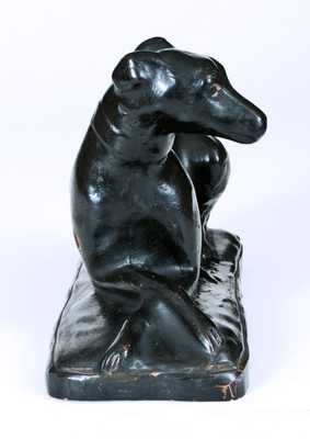 Exceedingly Rare and Important Solomon Bell / Winchester, VA Redware Whippet Figure