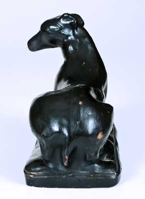 Exceedingly Rare and Important Solomon Bell / Winchester, VA Redware Whippet Figure