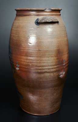 Extremely Rare Morgantown, WV Stoneware Crock w/ Large Turkey and Ornately-Molded Handles