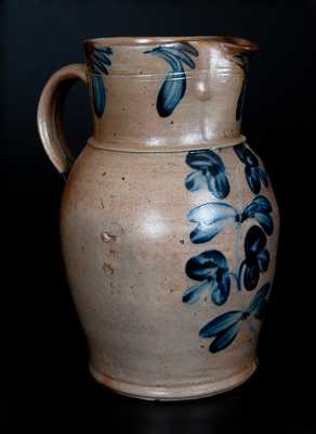 Fine Two-Gallon Stoneware Pitcher w/ Cobalt Clover Decoration, Baltimore, MD, c1850