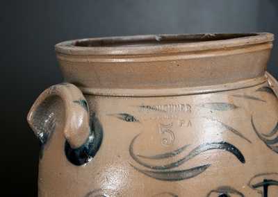 Extremely Rare COOPER / MAYSVILLE, KY Signed A. & W. BOUGHNER Stoneware Churn