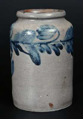 Very Rare  att. Henry Remmey, Philadelphia Incised Stoneware Bird Jar