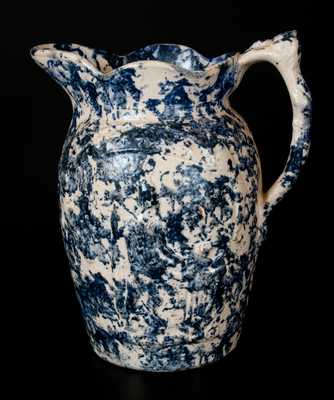 Scarce Spongeware Pitcher with Lady Liberty Motif