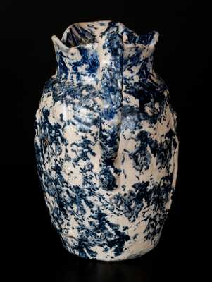 Scarce Spongeware Pitcher with Lady Liberty Motif