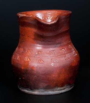 Glazed Redware Pitcher, att. Henry Schofield, Cecil County, MD, circa 1930