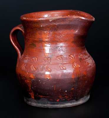 Glazed Redware Pitcher, att. Henry Schofield, Cecil County, MD, circa 1930