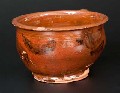 Glazed Redware Porringer, New England origin, circa 1800-1840.