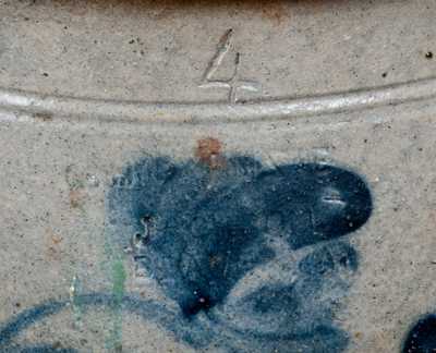 Scarce Four-Gallon MCKENZIE & JACKSON / BEAVER, PA Stoneware Jar w/ Elaborate Cobalt Floral Decoration