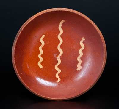 Slip-Decorated Redware Plate, Pennsylvania origin, probably Berks County