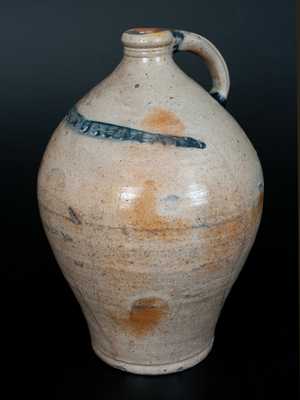 PAUL:CUSHMAN's 2 Gal. Ovoid Stoneware Jug, Albany, c1815