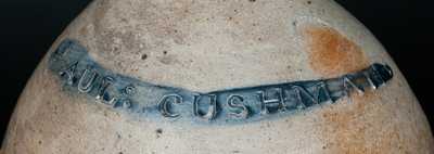PAUL:CUSHMAN s 2 Gal. Ovoid Stoneware Jug, Albany, c1815