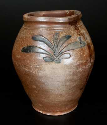 Attrib. John Remmey III, New York City Stoneware Jar with Incised Foliate Design