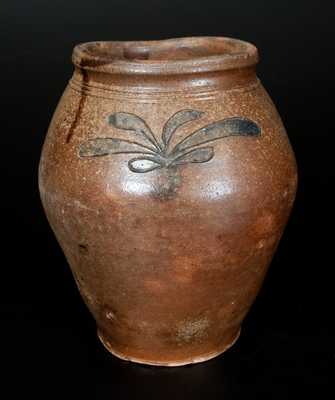 Attrib. John Remmey III, New York City Stoneware Jar with Incised Foliate Design