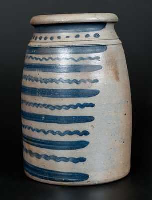 Exceptional 12-Stripe Western PA Stoneware Wax Sealer