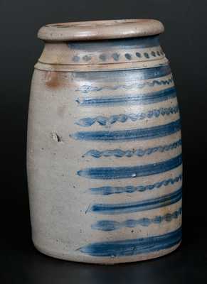 Exceptional 12-Stripe Western PA Stoneware Wax Sealer