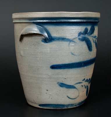 4 Gal. Pail-Shaped Stoneware Jar att. Henry K. Atchison, New Geneva, PA, circa 1860