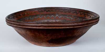 Large-Sized Hagerstown, MD Redware Bowl, late 18th or early 19th century.