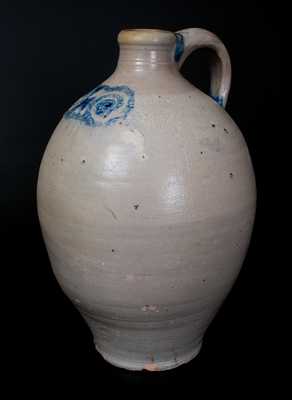 Eighteenth Century Stoneware Jug with Watchspring Decoration, Manhattan or Cheesequake, NJ