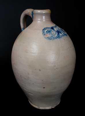 Eighteenth Century Stoneware Jug with Watchspring Decoration, Manhattan or Cheesequake, NJ