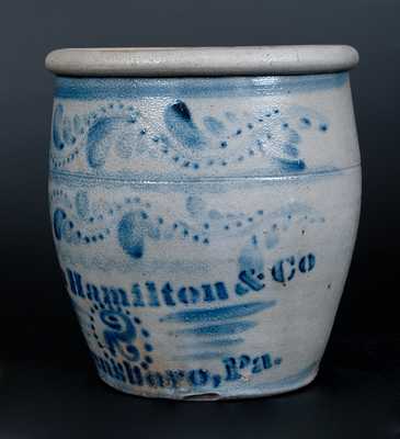 Fine Two-Gallon Jas Hamilton & Co / Greensboro, Pa. Stoneware Jar