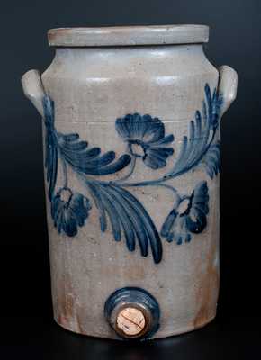 2 Gal. Stoneware Water Cooler with Floral Decoration, Baltimore circa 1850