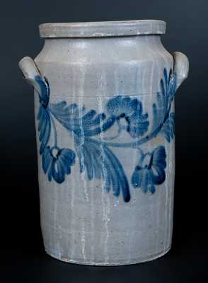 2 Gal. Stoneware Water Cooler with Floral Decoration, Baltimore circa 1850