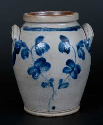 1 Gal. Philadelphia Ovoid Stoneware Jar with Floral Decoration