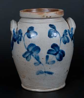 1 Gal. Philadelphia Ovoid Stoneware Jar with Floral Decoration