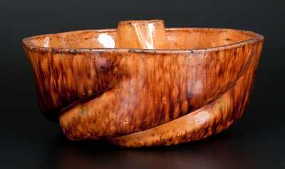 JOHN BELL / WAYNESBORO Redware Cake Mold w/ Sponged Manganese Decoration