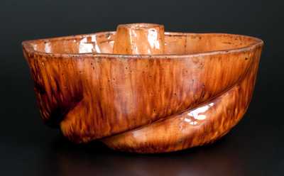 JOHN BELL / WAYNESBORO Redware Cake Mold w/ Sponged Manganese Decoration