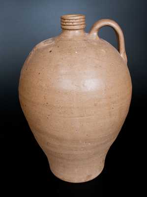 Contemporary Billy Ray Hussey, Bennett, NC Alkaline-Glazed Stoneware Jug w/ Incised Bird Decoration