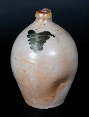 One-Gallon Stoneware Jug w/ Foliate Decoration, possibly NJ