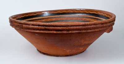 Rare Hagerstown, MD Redware Handled Bowl, late 18th century
