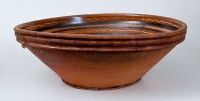 Rare Hagerstown, MD Redware Handled Bowl, late 18th century