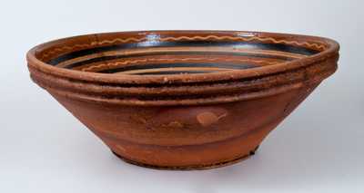 Rare Hagerstown, MD Redware Handled Bowl, late 18th century